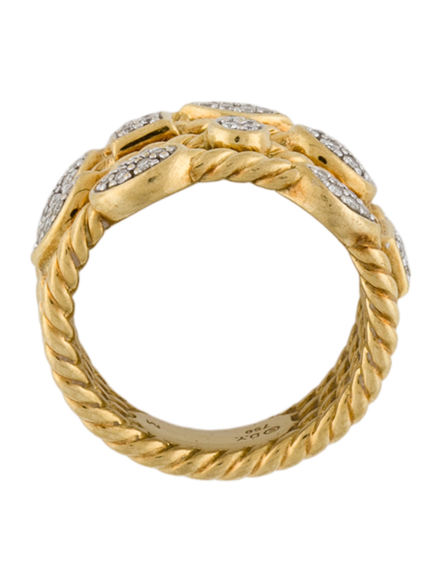 David Yurman 18K Diamond Confetti Four Row Ring